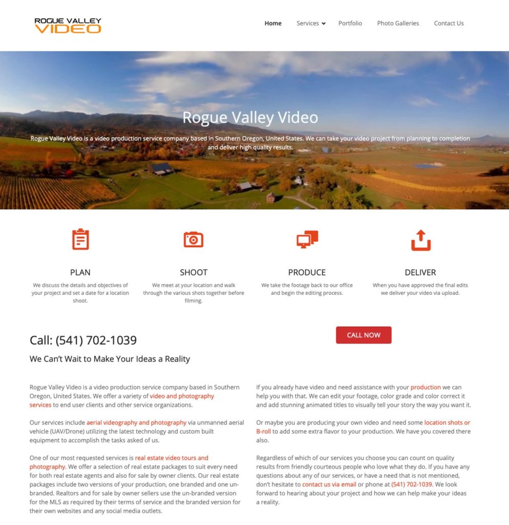 Rogue Valley Video Website
