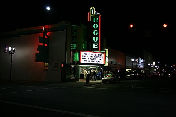 The Historic Rogue Theatre at Night